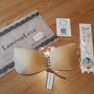 Lamour Love Strapless Adhesive Bra "C" cup nude gold A138